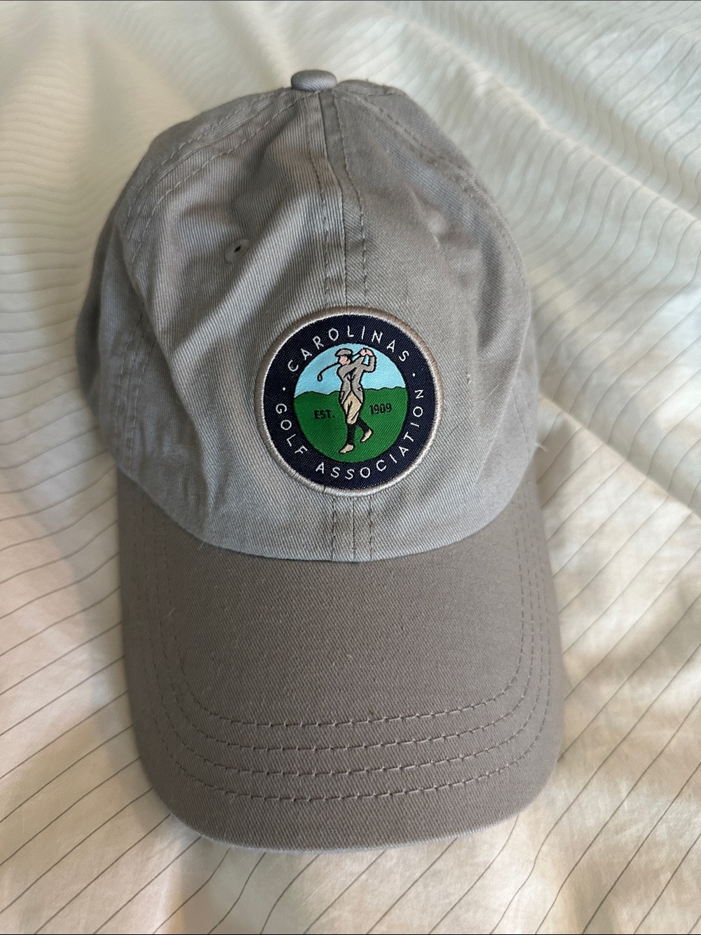 American Dry Goods - Carolinas Golf Association Embroidered Logo Hat in Taupe